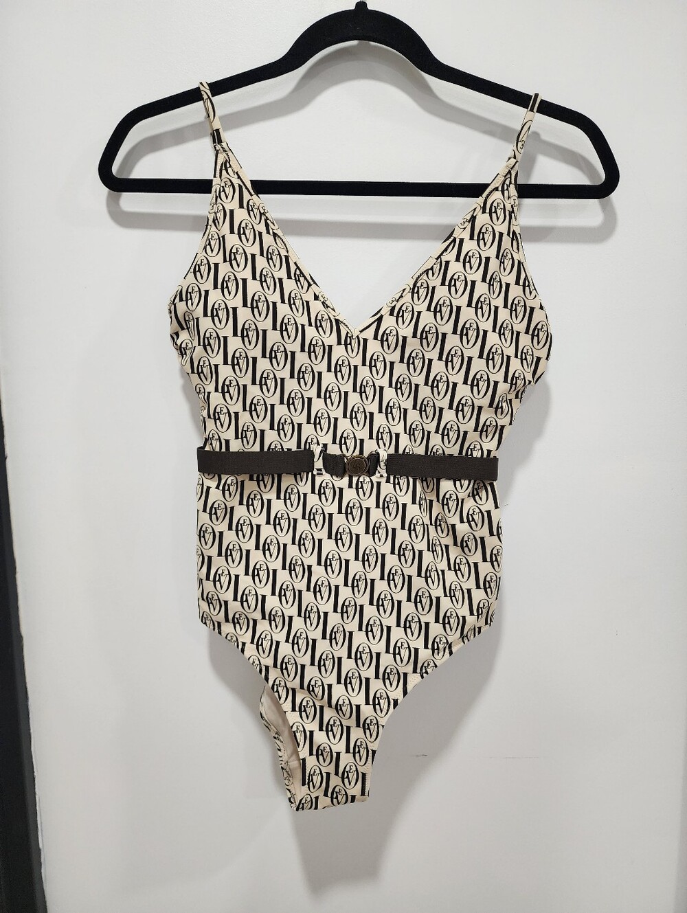 H&M x Love Stories Monogram Belted One Piece Swimsuit Size 6 - Picture 7 of 17